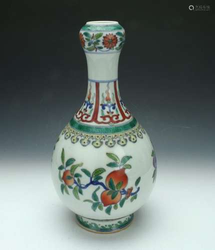 CHINESE PORCELAIN GARLIC HEAD FRUIT VASE