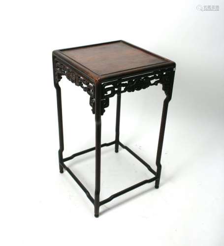 CARVED & PIERCED CHINESE END TABLE