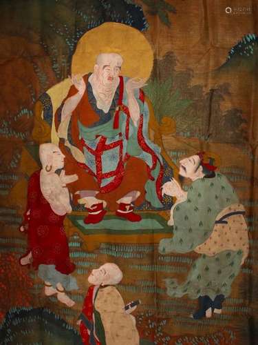 LARGE CHINESE BUDDHA PAINTING