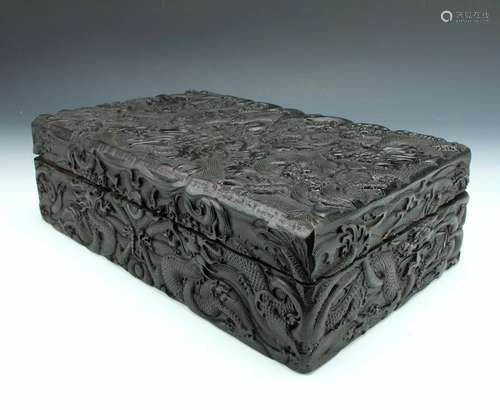 CARVED ZITAN DRAGON BOX