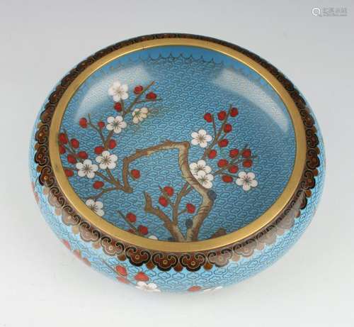 CLOISONNE CHERRY BLOSSOM LOW BOWL