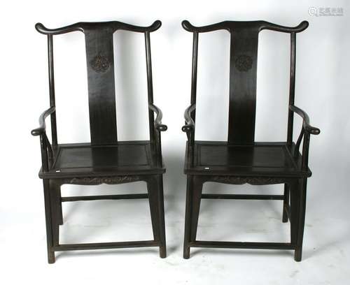 PAIR OF ZITAN OFFICER HAT CHAIRS