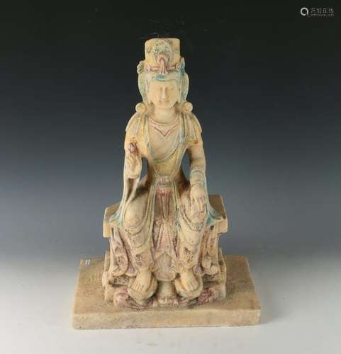 STONE SEATED BUDDHA