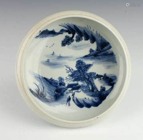 BLUE & WHITE LANDSCAPE BOWL