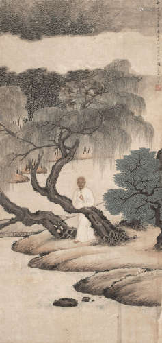 张 崟（1761～1829）  平生水竹有深缘图 设色纸本 立轴