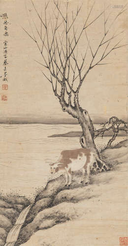 蔡 嘉（1686～1779）  悠然自乐 设色纸本 立轴