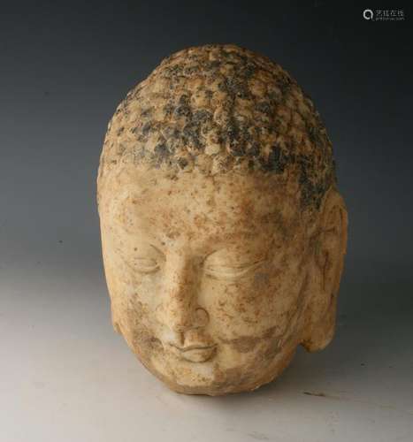 STONE SERENE BUDDHA HEAD