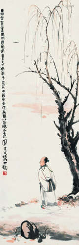 吕凤子（1886～1959）高仕图 张大千（1899～1983） 张善孖（1882～1940） 设色纸本立轴