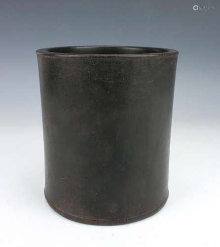 CYLINDRICAL ZITAN BRUSH POT