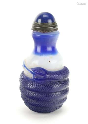 PEKING GLASS SNAKE SNUFF BOTTLE