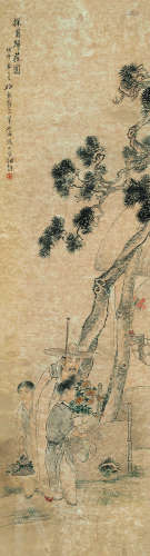 沈心海（1855～1941） 人物 设色纸本 立轴