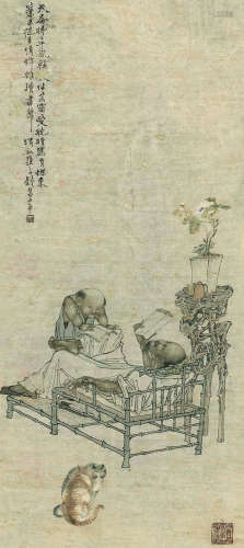 钱慧安（1833～1911） 人物 设色纸本 立轴