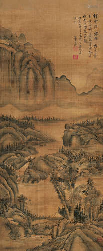 铁翁（1791～1872）轻云野色图 水墨绢本立轴