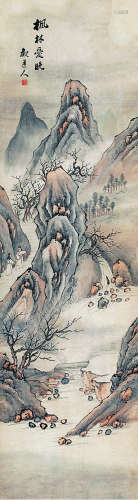 吴观岱（1862～1929）枫林爱晚 设色纸本立轴