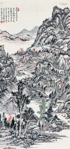 张建勋（1848～1919）居铁瓮城图 设色纸本立轴