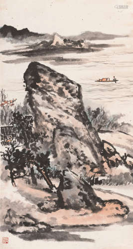 唐云（1910～1993）归舟图 设色纸本立轴