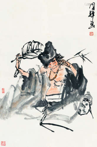 刘国辉（b.1940）济公图 设色纸本立轴
