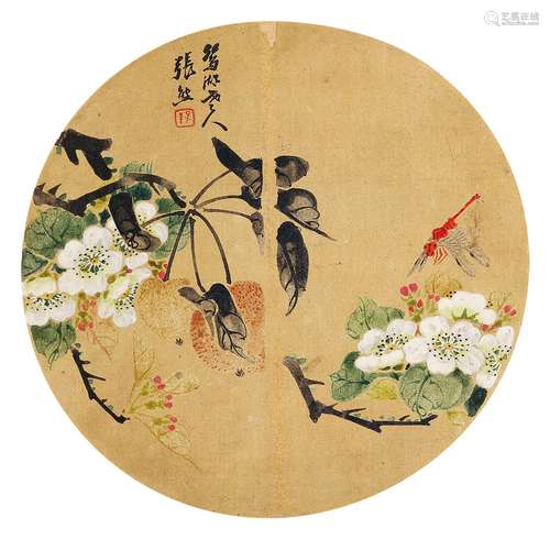 张熊（1803～1886） 花鸟 镜片 设色纸本