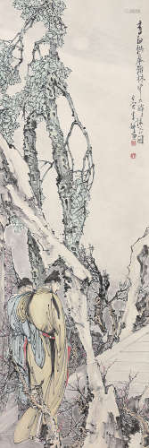 李耕（1885～1964） 李白醉酒图 立轴 设色纸本