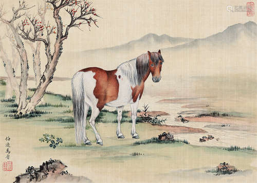 马晋（1900～1970） 马 镜片 设色绢本