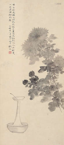 江寒汀（1903～1963） 孤檠图 立轴 水墨纸本