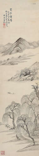 金城（1878～1926） 春江渔隐 立轴 水墨绢本