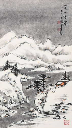 黄君璧（1898～1991） 溪山雪霁 镜心 设色纸本