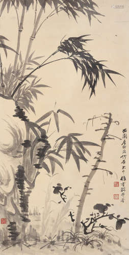 溥侗（1877～1952） 竹石图 立轴 水墨纸本