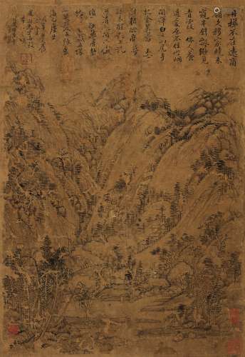 恽寿平（1633～1690） 山居高岭 镜心 水墨绢本