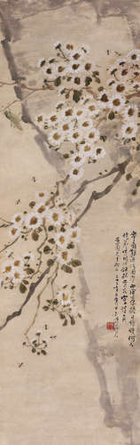 陈树人（1884～1948） 黄花引蜂 立轴 设色纸本