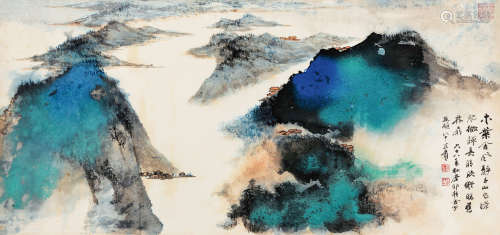 张大千（1899～1983） 千山尚绿肥 镜心 设色纸本