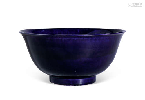 清乾隆 茄皮紫釉大碗