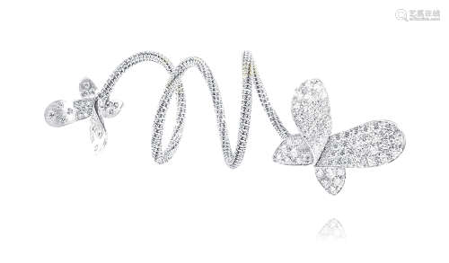Giovanni Ferraris设计 钻石蝴蝶弹簧戒指