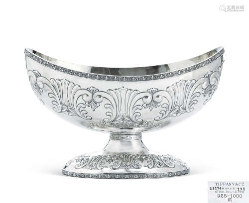 约1944年 美国 蒂芙尼Tiffany 洛可可纯银雕花果盘