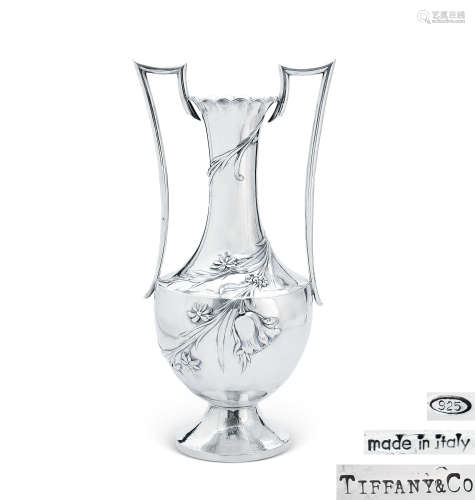 约1970年 美国 蒂芙尼TIFFANY&CO 新艺术风格 纯银花瓶