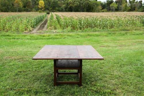 (19th c) CHAIR TABLE with SQUARE TOP