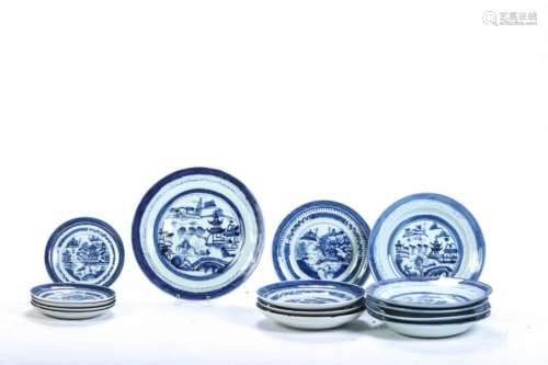 (11) CANTON CHINA PLATES OF VARIOUS SIZES