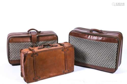 (3) LEATHER SUITCASES INCLUDING BROOKS BROTHERS