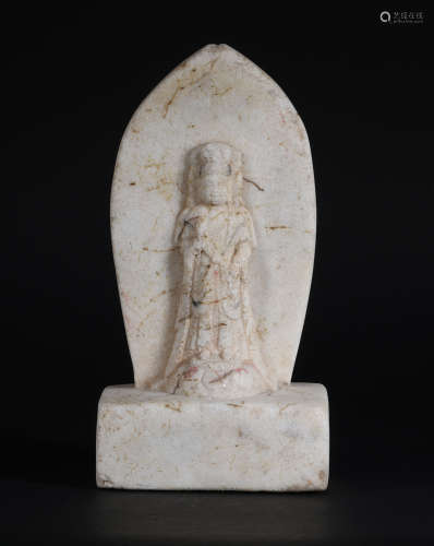 Statues of white jade Buddha in the Northern Wei Dynasty