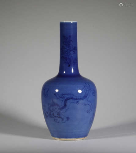 Qianlong blue basket oyster dragon bottle