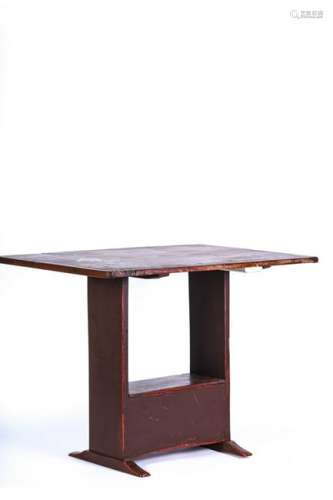 DIMINUTIVE TRESTLE TABLE IN RED PAINT