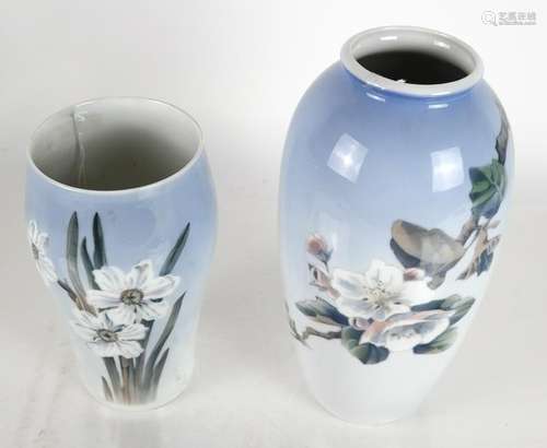 Two Royal Copenhagen Porcelain Vases