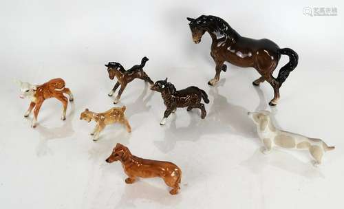 Group of 7 Porcelain Animals - Beswick & Others