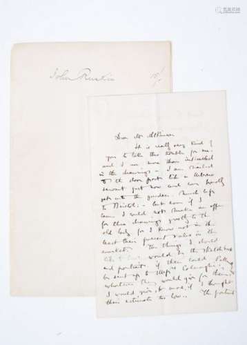 JOHN RUSKIN SIGNED LETTER to BLANCHE ATKINSON