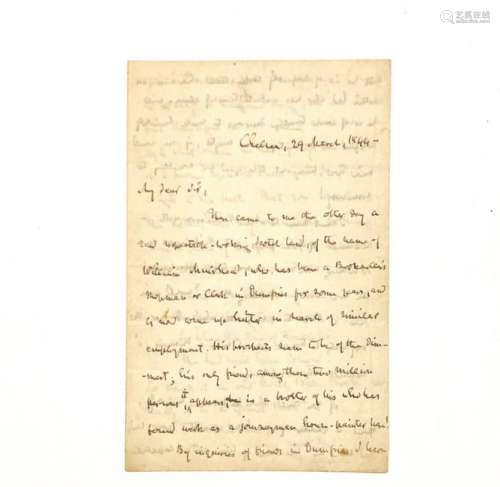 THOMAS CARLYLE (1795-1881) SIGNED LETTER