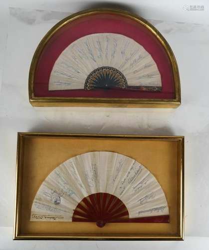 Two Inscribed Lace Fans