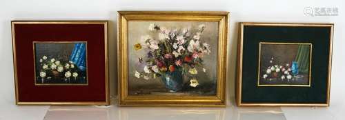 Three Floral Still Life Paintings