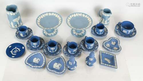 Mixed Lot of Wedgwood Blue Jasperware