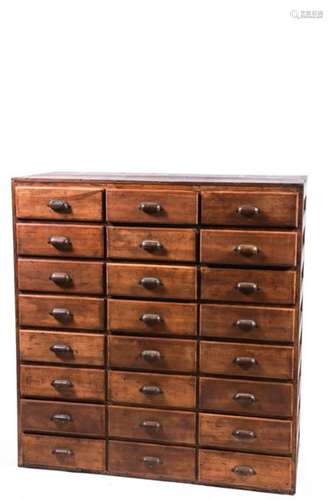 ANTIQUE (24) DRAWER CABINET with PANELED SIDES