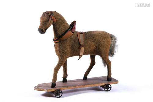 GERMAN STUFFED HORSE PULL TOY